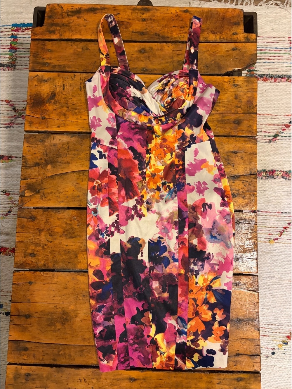 Jessica Simpson floral watercolor sheath dress size 6